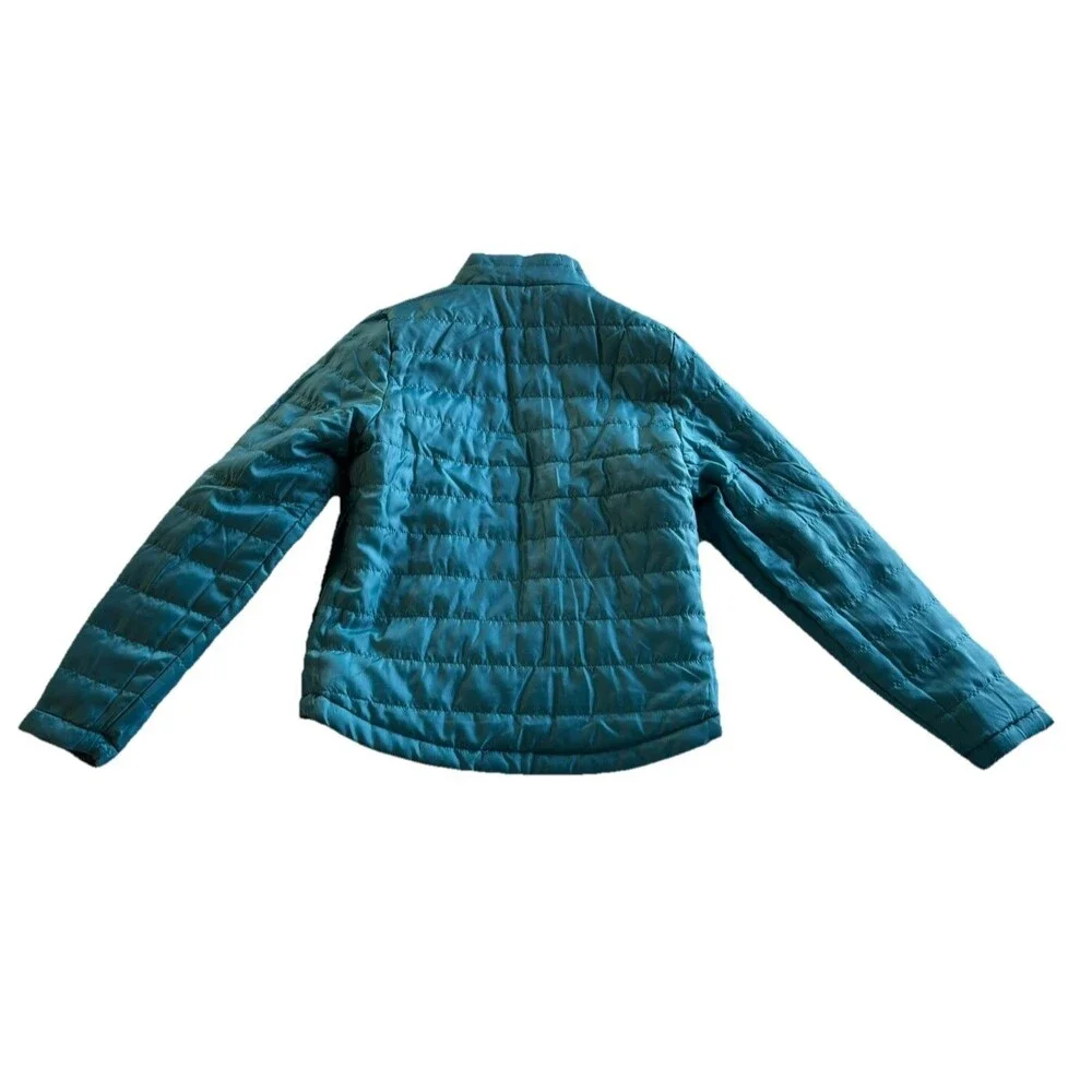Kerrits Jacket Youth Large Blue Horse Print Puffer Equestrian Reversible